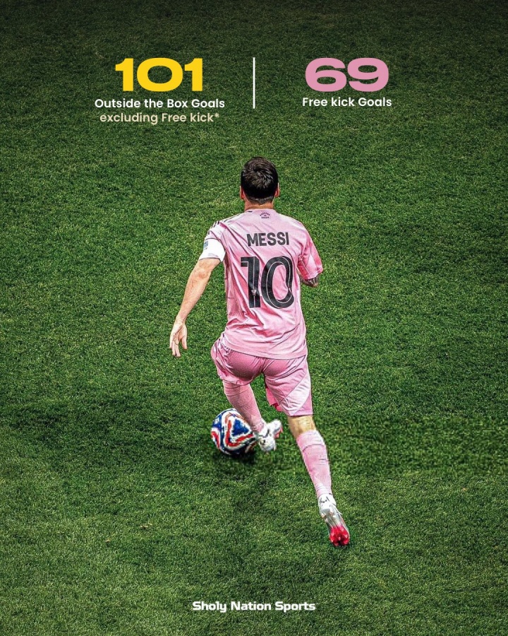 华体会体育官网-远射也无解！38岁梅西禁区外运动战进101球，此外还有69个任意球